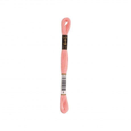 Meada de linha de bordar Anchor Stranded Cotton, filosele cor 8 salmão